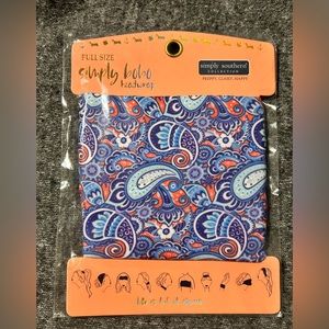 Simply Southern Collection Full Size Simply Boho Headwrap Blue Multi Paisley NWT